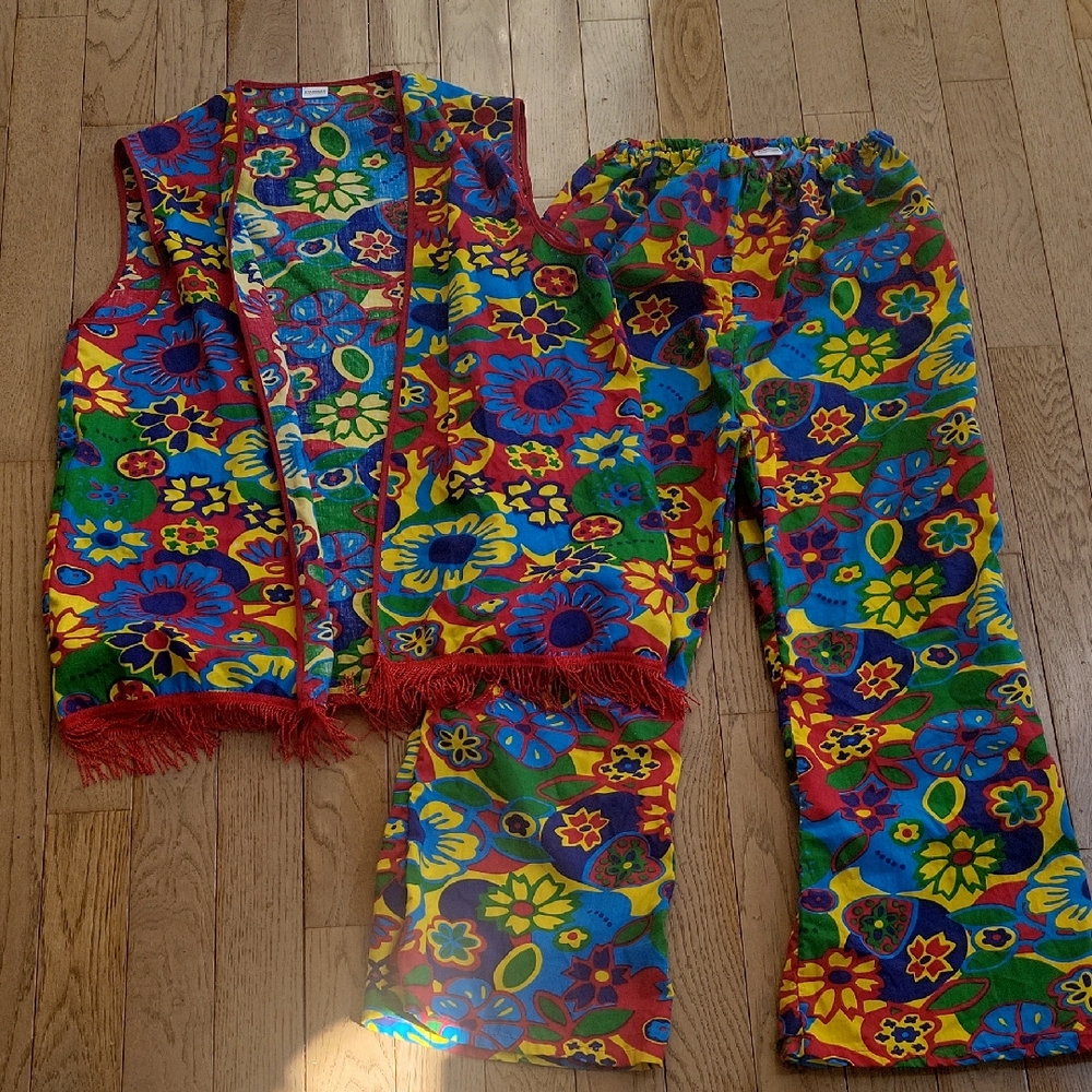 Colorful Floral Vest and Pants Set